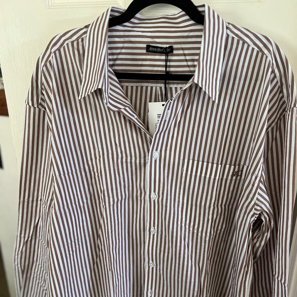 Active After Coffee Striped Button Down - Picture 5 of 9